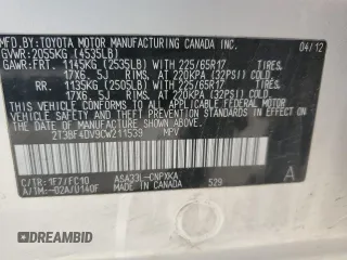2012 Toyota RAV4 with VIN 2T3BF4DV9CW211539, listed as a Copart auction lot 58078425 with 201,459 mi miles and Salvage title. Bid and sale history available at DreamBid. Image 13.