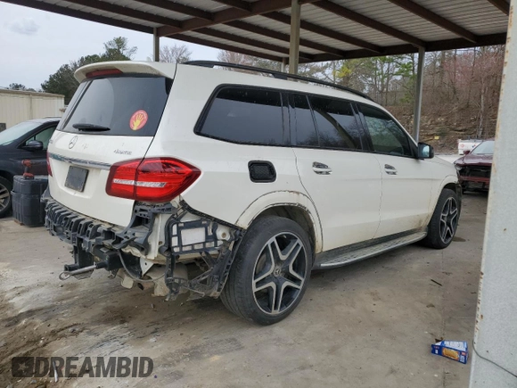 2018 Mercedes-Benz GLS 550 with VIN 4JGDF7DE9JB062805, listed as a Copart auction lot 47079845 with 82,690 mi miles and Salvage title. Bid and sale history available at DreamBid. Image 3.