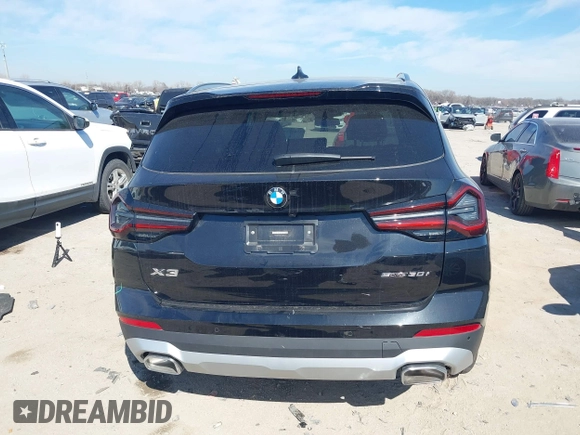 2023 BMW X3 sDrive30i with VIN 5UX43DP08P9S86948, listed as a IAAI auction lot 41632412 with 3,645 mi miles and . Bid and sale history available at DreamBid. Image 17.