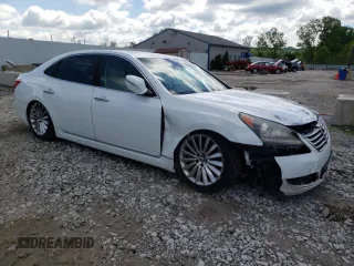 2014 Hyundai Equus Signature z VIN KMHGH4JH8EU079271, wystawiony jako Copart lot #54319185 z przebiegiem 123 746 mil mil oraz Szkody całkowita. Historia ofert i sprzedaży dostępna na DreamBid. Obrazek 4.
