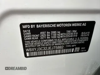 2018 BMW X2 sDrive28i z VIN WBXYJ3C32JEJ75882, wystawiony jako Copart lot #56330835 z przebiegiem 84 609 mil mil oraz Tytuł czysty. Historia ofert i sprzedaży dostępna na DreamBid. Obrazek 10.