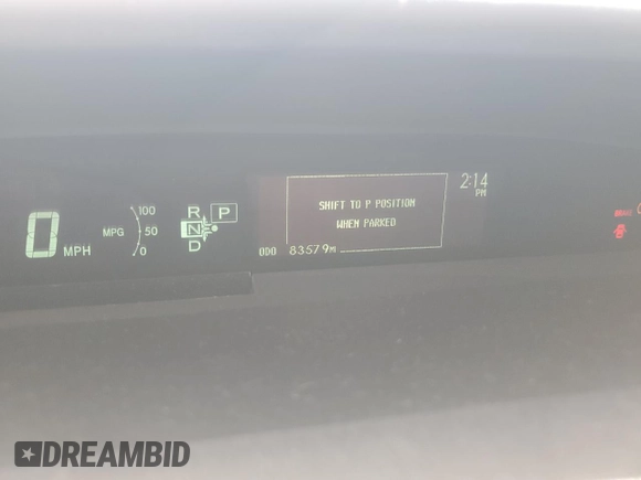 2014 Toyota Prius with VIN JTDKN3DP3E3062680, listed as a Copart auction lot 58554345 with 83,579 mi miles and Salvage title. Bid and sale history available at DreamBid. Image 9.