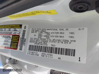 2017 Toyota Tundra 2WD SR5 with VIN 5TFEM5F14HX115761, listed as a IAAI auction lot 41827688 with 136,038 mi miles. Bid and sale history available at carsss.com. Image 9.