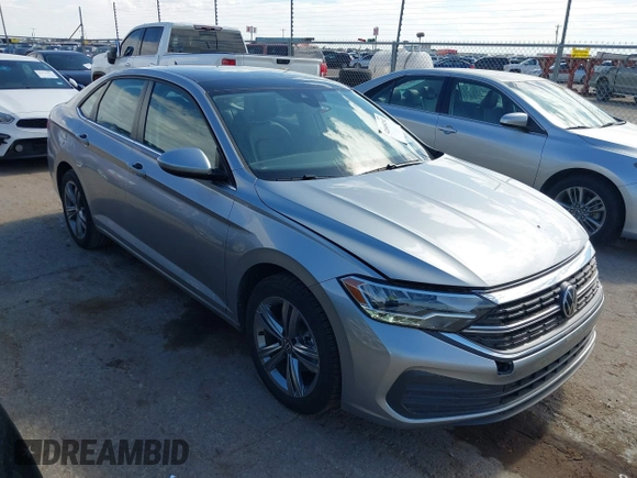 2024 Volkswagen Jetta SE with VIN 3VW7M7BU1RM002374, listed as a IAAI auction lot 42605292 with 46,844 mi miles and . Bid and sale history available at DreamBid. Image 1.