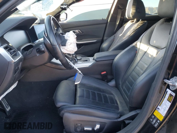 2021 BMW 3 Series M340i xDrive with VIN 3MW5U9J0XM8B49022, listed as a Copart auction lot 76096624 with 0 mi miles and Salvage Title. Bid and sale history available at carsss.com. Image 7.