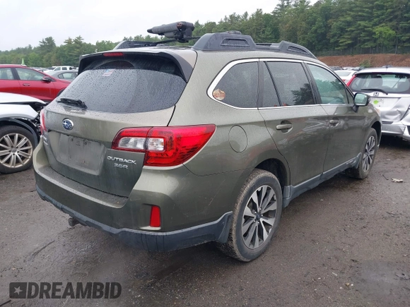 2015 Subaru Outback Limited with VIN 4S4BSENC6F3317707, listed as a IAAI auction lot 42514466 with 108,099 mi miles and . Bid and sale history available at DreamBid. Image 4.