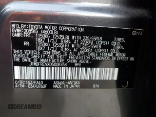 2013 Toyota RAV4 Limited with VIN JTMDFREVXD5008768, listed as a Copart auction lot 59328735 with 125,912 mi miles and Salvage title. Bid and sale history available at DreamBid. Image 13.