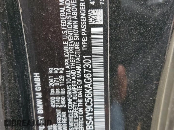 2019 BMW M4 with VIN WBS4Y9C56KAG67301, listed as a Copart auction lot 72614364 with 40,250 mi miles and Salvage Title. Bid and sale history available at carsss.com. Image 14.