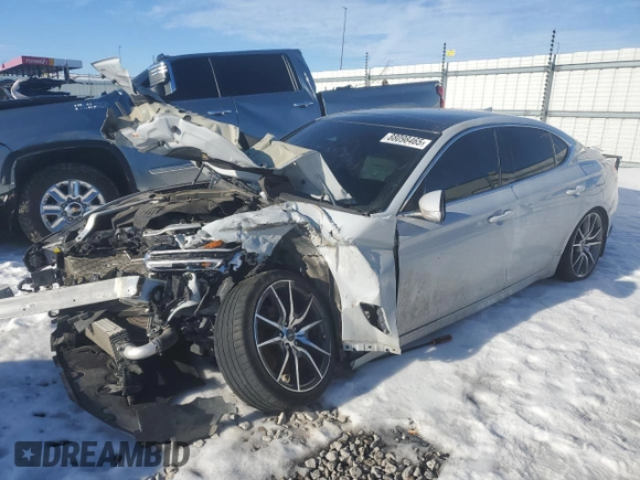 2022 Genesis G70 2.0T with VIN KMTG34TA9NU098058, listed as a Copart auction lot 88098465 with 0 mi miles and Salvage Title. Bid and sale history available at carsss.com. Image 1.