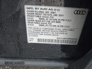 2023 Audi Q7 Premium Plus with VIN WA1LXBF74PD000475, listed as a IAAI auction lot 41559628 with 26,452 mi miles. Bid and sale history available at carsss.com. Image 9.