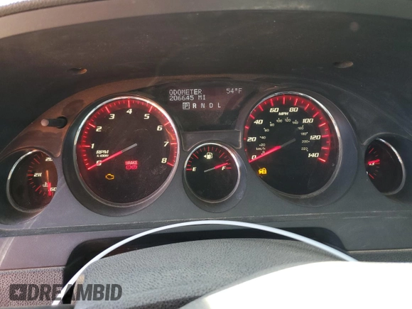 2010 GMC Acadia SLE with VIN 1GKLVLED8AJ152121, listed as a Copart auction lot 49123225 with 206,645 mi miles and Salvage Title. Bid and sale history available at DreamBid. Image 9.