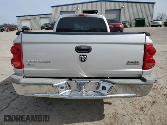 2006 Dodge Dakota SLT with VIN 1D7HE42K86S516698, listed as a Copart auction lot 45666515 with 47,013 mi miles and Salvage Title. Bid and sale history available at carsss.com. Image 6.