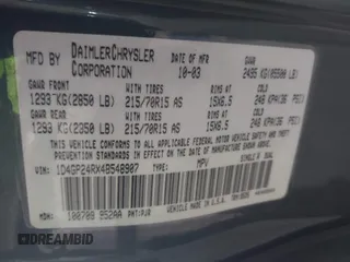 2004 Dodge Caravan SE z VIN 1D4GP24RX4B548907, wystawiony jako IAAI lot #41849354 z przebiegiem 156 577 mil mil oraz . Historia ofert i sprzedaży dostępna na DreamBid. Obrazek 9.