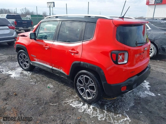 2016 Jeep Renegade Limited with VIN ZACCJADT4GPD65094, listed as a IAAI auction lot 41364080 with 133,737 mi miles. Bid and sale history available at carsss.com. Image 3.