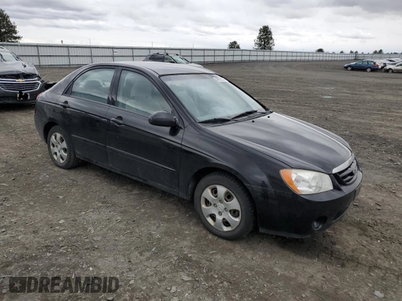 2006 Kia Spectra EX with VIN KNAFE121765363296, listed as a Copart auction lot 48929955 with 174,666 mi miles and Salvage Title. Bid and sale history available at carsss.com. Image 4.