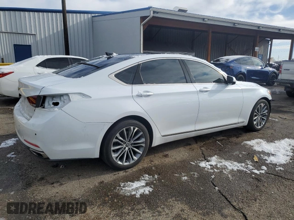 2015 Hyundai Genesis 3.8L with VIN KMHGN4JE8FU097477, listed as a Copart auction lot 51654155 with 74,358 mi miles and Salvage Title. Bid and sale history available at carsss.com. Image 3.