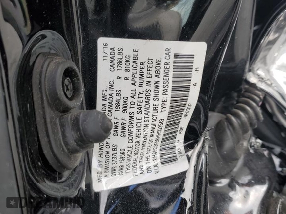 2017 Honda Civic Sedan LX with VIN 2HGFC2F59HH503549, listed as a Copart auction lot 44167375 with 95,743 mi miles and Salvage Title. Bid and sale history available at carsss.com. Image 13.