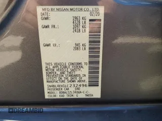 2020 Nissan Altima 2.5 SL with VIN 1N4BL4EV1LC232496, listed as a Copart auction lot 48879775 with 97,604 mi miles and Salvage Title. Bid and sale history available at carsss.com. Image 12.