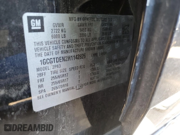 2017 Chevrolet Colorado 4WD Z71 with VIN 1GCGTDEN2H1142826, listed as a Copart auction lot 46926845 with 152,544 mi miles and Salvage title. Bid and sale history available at DreamBid. Image 14.