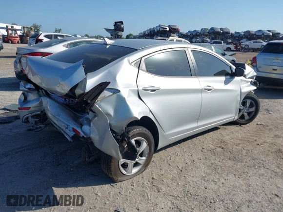 2015 Hyundai Elantra SE z VIN 5NPDH4AE8FH590181, wystawiony jako IAAI lot #42107147 z przebiegiem 107 083 mil mil oraz . Historia ofert i sprzedaży dostępna na DreamBid. Obrazek 4.