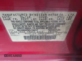2012 Nissan Sentra SL z VIN 3N1AB6AP0CL758217, wystawiony jako IAAI lot #41742605 z przebiegiem 111 245 mil mil oraz . Historia ofert i sprzedaży dostępna na DreamBid. Obrazek 9.