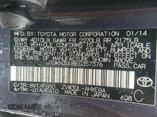 2014 Toyota Prius Four z VIN JTDKN3DU8E0357376, wystawiony jako Copart lot #56007365 z przebiegiem 146 293 mil mil oraz Szkoda całkowita • Salvage title. Historia ofert i sprzedaży dostępna na DreamBid. Obrazek 12.