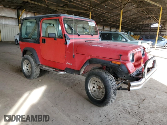 1991 Jeep Wrangler with VIN 2J4FY29S5MJ102367, listed as a Copart auction lot 82873294 with 71,908 mi miles and Salvage Title. Bid and sale history available at carsss.com. Image 4.