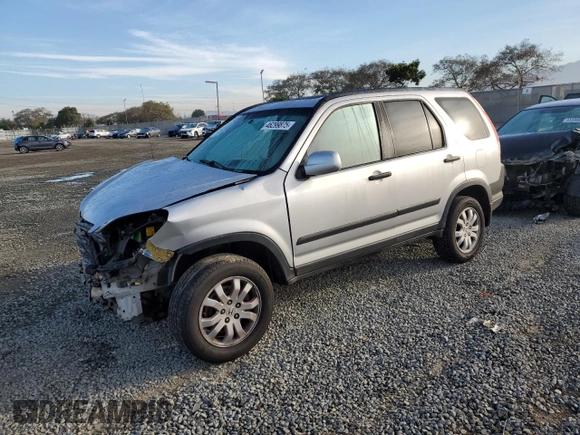 2005 Honda CR-V EX with VIN JHLRD788X5C022255, listed as a Copart auction lot 46299875 with 187,804 mi miles and Salvage Title. Bid and sale history available at carsss.com. Image 1.