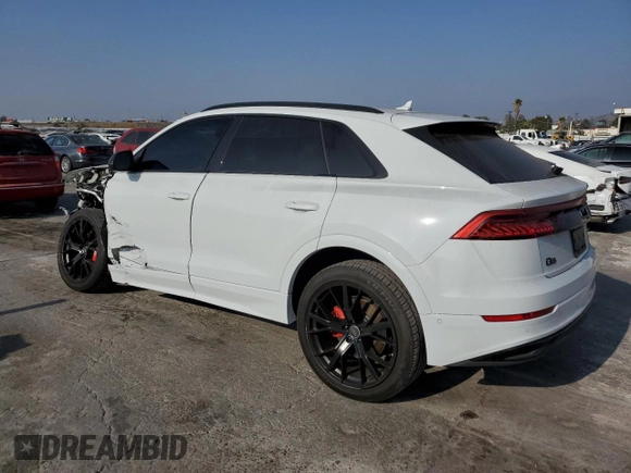 2023 Audi Q8 Premium Plus with VIN WA1BVBF18PD013694, listed as a Copart auction lot 76397744 with 16,763 mi miles and Salvage title. Bid and sale history available at DreamBid. Image 2.