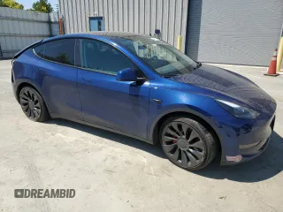 2022 Tesla Model Y Performance with VIN 7SAYGDEF4NF489629, listed as a Copart auction lot 64181775 with 22,120 mi miles and Salvage title. Bid and sale history available at DreamBid. Image 4.
