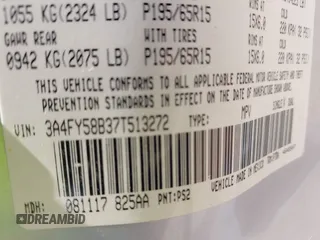 2007 Chrysler PT Cruiser Touring with VIN 3A4FY58B37T513272, listed as a IAAI auction lot 42087208 with 61,631 mi miles and . Bid and sale history available at DreamBid. Image 9.