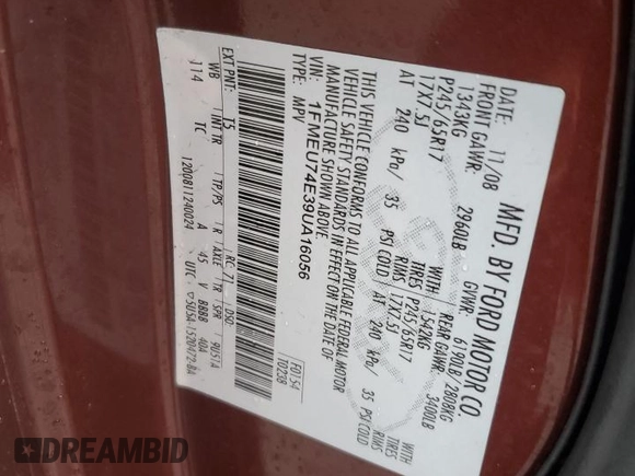 2009 Ford Explorer Eddie Bauer with VIN 1FMEU74E39UA16056, listed as a Copart auction lot 47013145 with 205,047 mi miles and Clean title. Bid and sale history available at DreamBid. Image 13.