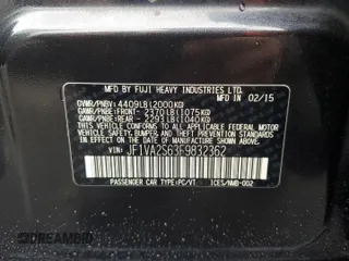 2015 Subaru WRX STI Limited с VIN JF1VA2S63F9832362, выставлен на аукционе Copart как лот 78410364 с пробегом 62 302 миль миль и На запчасти • Non repairable. История ставок и продаж доступна на DreamBid. Изображение 12.