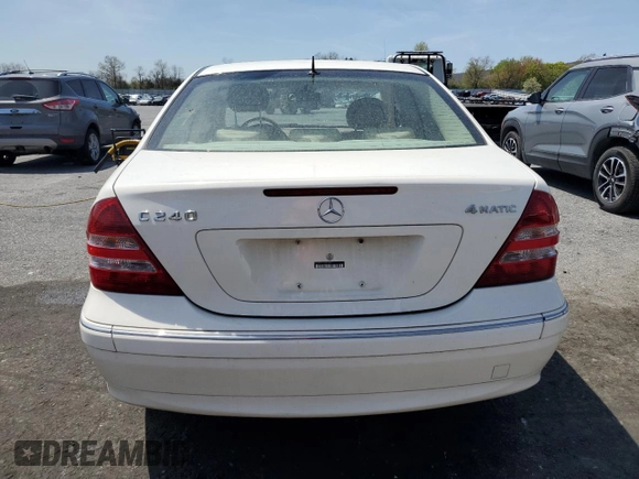 2005 Mercedes-Benz C 240 with VIN WDBRF81J85F664075, listed as a Copart auction lot 54221705 with Not provided miles and Salvage title. Bid and sale history available at DreamBid. Image 6.
