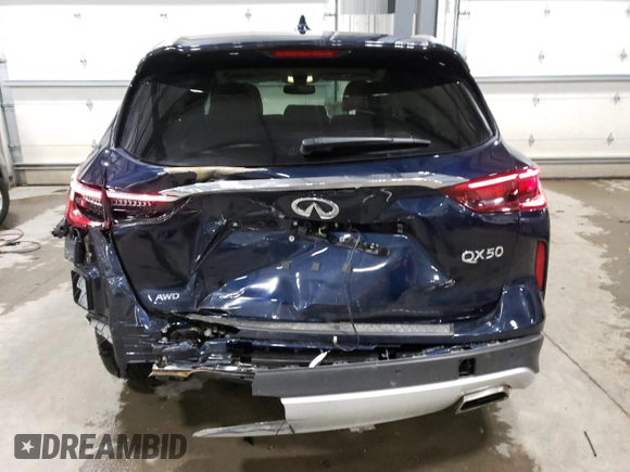 2021 Infiniti QX50 SENSORY with VIN 3PCAJ5CB4MF100086, listed as a Copart auction lot 37110813 with 11,250 mi miles. Bid and sale history available at carsss.com. Image 6.