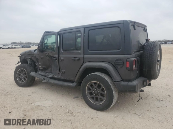 2020 Jeep Wrangler Unlimited Sahara with VIN 1C4HJXENXLW148140, listed as a Copart auction lot 43897435 with 104,411 mi miles and Salvage Title. Bid and sale history available at carsss.com. Image 2.