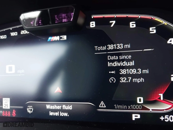 2021 BMW M3 Competition with VIN WBS33AY07MFL02329, listed as a IAAI auction lot 41783136 with 38,133 mi miles. Bid and sale history available at carsss.com. Image 15.