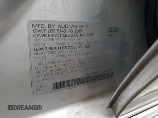 2014 Audi allroad Premium with VIN WA1TFAFL1EA011815, listed as a Copart auction lot 85541704 with 160,302 mi miles and Salvage Title. Bid and sale history available at carsss.com. Image 14.