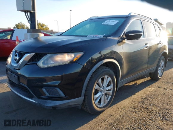 2015 Nissan Rogue SV with VIN KNMAT2MTXFP505183, listed as a IAAI auction lot 41878121 with 127,677 mi miles. Bid and sale history available at carsss.com. Image 2.