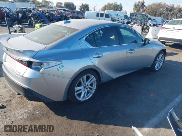 2021 Lexus IS with VIN JTHAA1D24M5117249, listed as a IAAI auction lot 41302623 with 32,540 mi miles. Bid and sale history available at carsss.com. Image 4.