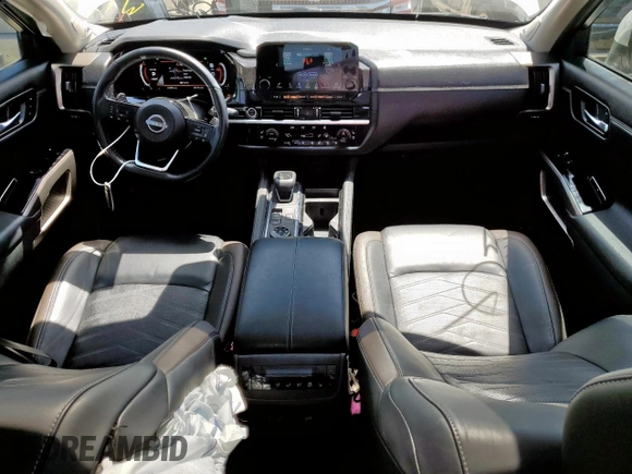 2023 Nissan Pathfinder Platinum with VIN 5N1DR3DK6PC219232, listed as a Copart auction lot 52294885 with 24,498 mi miles and Salvage title. Bid and sale history available at DreamBid. Image 8.