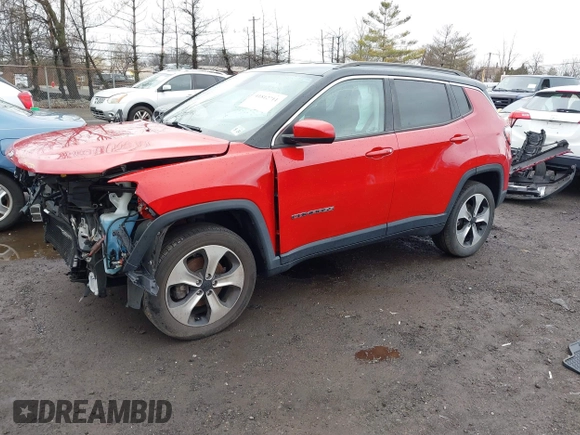 2019 Jeep Compass Latitude with VIN 3C4NJDBB7KT629155, listed as a IAAI auction lot 41812711 with 35,369 mi miles and . Bid and sale history available at DreamBid. Image 18.