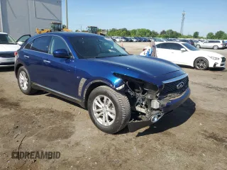 2017 Infiniti QX70 with VIN JN8CS1MU5HM143836, listed as a Copart auction lot 54615055 with 73,395 mi miles and Salvage title. Bid and sale history available at DreamBid. Image 4.