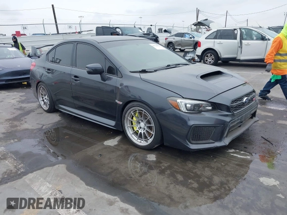 2019 Subaru WRX STI with VIN JF1VA2R68K9805464, listed as a IAAI auction lot 41724272 with 81,843 mi miles. Bid and sale history available at carsss.com. Image 1.