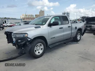 2025 Ram 1500 Tradesman with VIN 1C6SRECG4SN637426, listed as a Copart auction lot 58020915 with 7,857 mi miles and Salvage title. Bid and sale history available at DreamBid. Image 1.