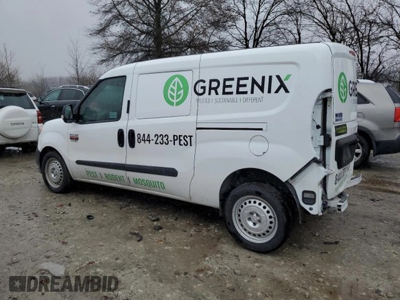 2021 Ram ProMaster City Cargo Tradesman with VIN ZFBHRFAB7M6U54988, listed as a Copart auction lot 84499684 with 42,766 mi miles and Salvage Title. Bid and sale history available at carsss.com. Image 2.