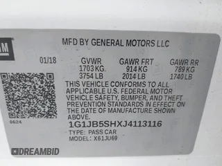 2018 Chevrolet Sonic LS with VIN 1G1JB5SHXJ4113116, listed as a IAAI auction lot 42450167 with 87,470 mi miles and . Bid and sale history available at DreamBid. Image 9.