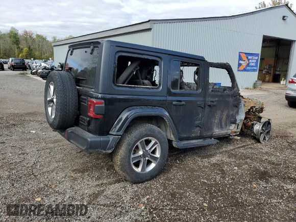 2021 Jeep Wrangler Unlimited Sahara with VIN 1C4HJXEG7MW593969, listed as a Copart auction lot 74041454 with Not provided miles and Non repairable. Bid and sale history available at DreamBid. Image 3.