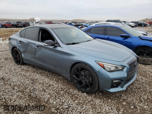 2014 Infiniti Q50 Premium with VIN JN1BV7AR2EM703991, listed as a Copart auction lot 85710924 with 193,804 mi miles and Salvage Title. Bid and sale history available at carsss.com. Image 4.