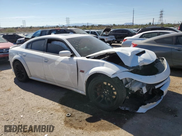 2021 Dodge Charger Scat Pack Widebody with VIN 2C3CDXGJ4MH526419, listed as a Copart auction lot 77953484 with 30,480 mi miles and Salvage Title. Bid and sale history available at DreamBid. Image 4.